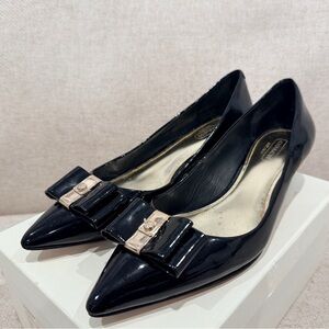 COACH Black Patent Leather heels with Bow